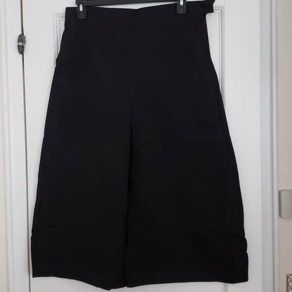 COS wide leg cropped navy blue pants Size 10 - Picture 1 of 9